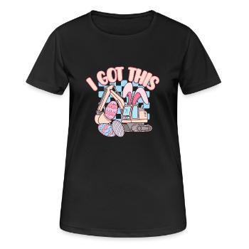 Ostern - Frauen T-Shirt atmungsaktiv - Schwarz - Vorne - AI Model Female 172 light (172cm)