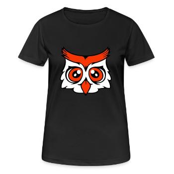 Eule Vogel Uhu Nachtvogel Schleiereule Kauz Comic - Frauen T-Shirt atmungsaktiv - Schwarz - Vorne - AI Model Female 172 light (172cm)