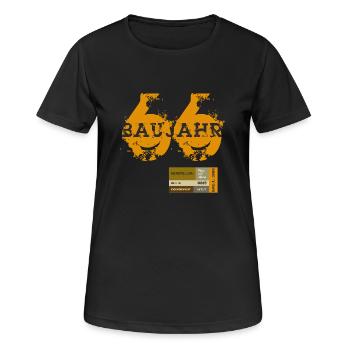 Baujahr 1966 schrift - Frauen T-Shirt atmungsaktiv - Schwarz - Vorne - AI Model Female 172 light (172cm)