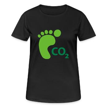 carbon_footprint - Frauen T-Shirt atmungsaktiv - Schwarz - Vorne - AI Model Female 172 light (172cm)