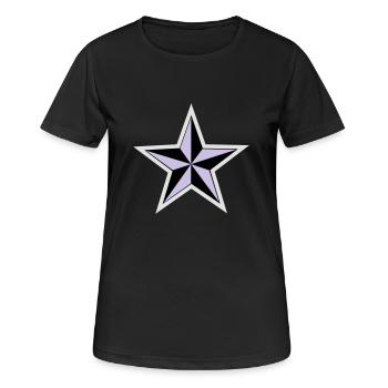 Stern - Rock´n´Roll - Frauen T-Shirt atmungsaktiv - Schwarz - Vorne - AI Model Female 172 light (172cm)