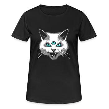 Third Eye Meow - Women's Breathable T-Shirt - black - Front - AI Model Female 172 light (172cm)