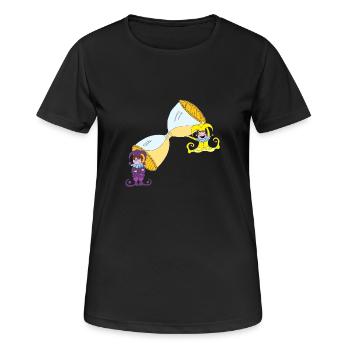 Les lutins - T-shirt respirant Femme - noir - Devant - AI Model Female 172 light (172cm)
