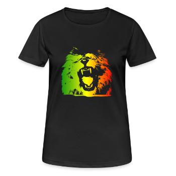 lion rasta - T-shirt respirant Femme - noir - Devant - AI Model Female 172 light (172cm)