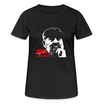 Fidel entre nosotros-SHIR - Frauen T-Shirt atmungsaktiv - Schwarz - Vorne - AI Model Female 172 light (172cm)