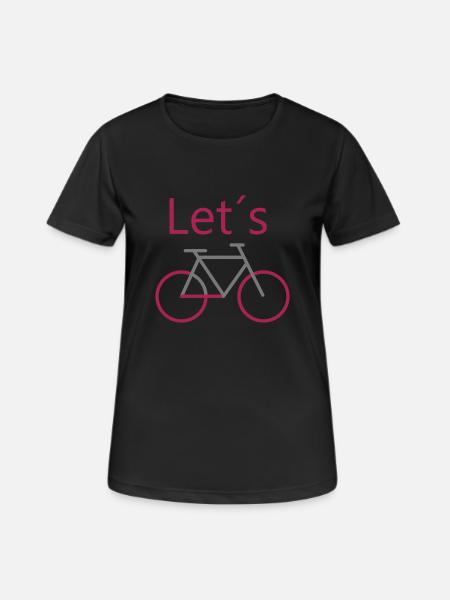 let´s go fahrrad - Frauen T-Shirt atmungsaktiv - Schwarz