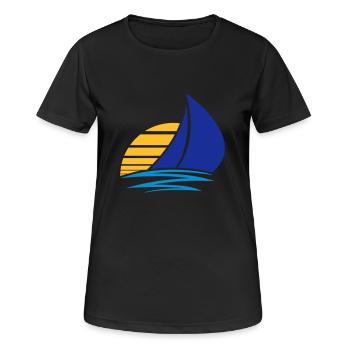 soleil voile logo conception bateau à voile bateau - T-shirt respirant Femme - noir - Devant - AI Model Female 172 light (172cm)