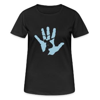 main surf logo surfeur - T-shirt respirant Femme - noir - Devant - AI Model Female 172 light (172cm)