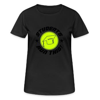 Les étudiants exécutent ceci - T-shirt respirant Femme - noir - Devant - AI Model Female 172 light (172cm)
