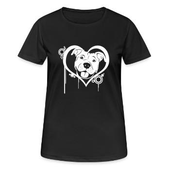 Staffordshire im Herz - Frauen T-Shirt atmungsaktiv - Schwarz - Vorne - AI Model Female 172 light (172cm)
