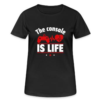 The console is life - Women's Breathable T-Shirt - black - Front - AI Model Female 172 light (172cm)