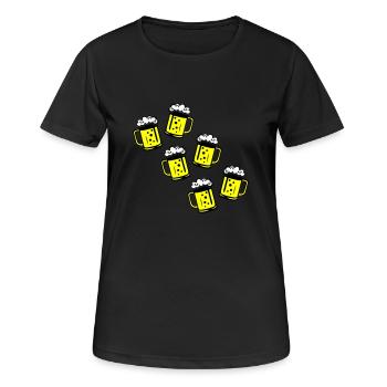 Icône de chope de bière - T-shirt respirant Femme - noir - Devant - AI Model Female 172 light (172cm)