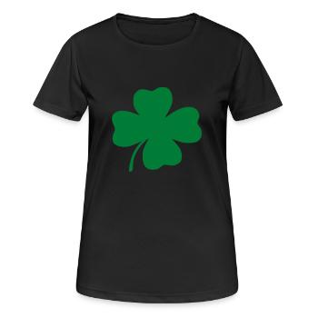 Kleeblatt - Frauen T-Shirt atmungsaktiv - Schwarz - Vorne - AI Model Female 172 light (172cm)