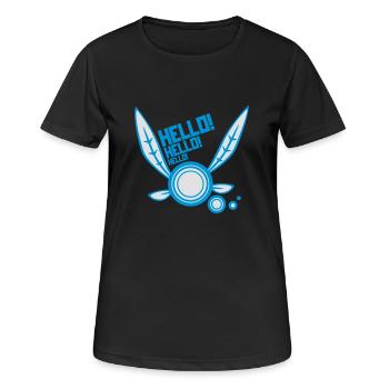 Fée "Hello!" - T-shirt respirant Femme - noir - Devant - AI Model Female 172 light (172cm)