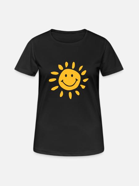 Sonne - Frauen T-Shirt atmungsaktiv - Schwarz