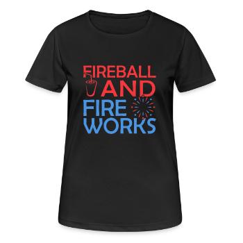 Boule de feu et feux d'artifice - T-shirt respirant Femme - noir - Devant - AI Model Female 172 light (172cm)