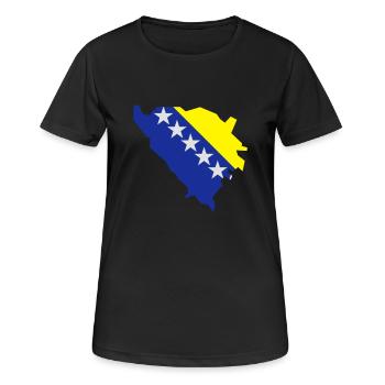 Bosnien Herzegowina - Frauen T-Shirt atmungsaktiv - Schwarz - Vorne - AI Model Female 172 light (172cm)