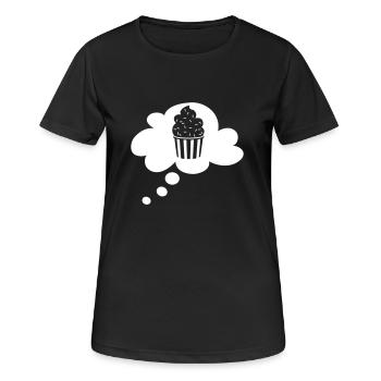 Eis Icecream Wolke Denkblase Sommer Fan Cup Becher - Frauen T-Shirt atmungsaktiv - Schwarz - Vorne - AI Model Female 172 light (172cm)