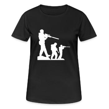 3 Soldiers Crew War Team Freedom Soldier Fighter - Women's Breathable T-Shirt - black - Front - AI Model Female 172 light (172cm)