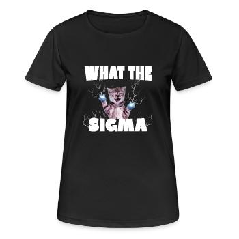 Ähm Was Der Sigma Bro - Frauen T-Shirt atmungsaktiv - Schwarz - Vorne - AI Model Female 172 light (172cm)