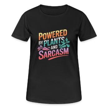Végétarien Végétalien Végétarien Végétarien - T-shirt respirant Femme - noir - Devant - AI Model Female 172 light (172cm)