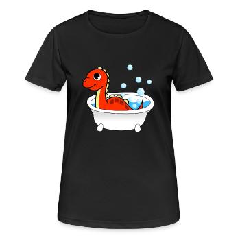 Baignoires Dinosaure - T-shirt respirant Femme - noir - Devant - AI Model Female 172 light (172cm)