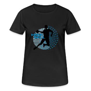 joueurs de handball dans le tourbillon de cercle - T-shirt respirant Femme - noir - Devant - AI Model Female 172 light (172cm)