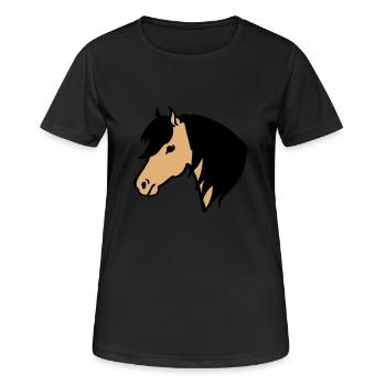 Poney - T-shirt respirant Femme - noir - Devant - AI Model Female 172 light (172cm)