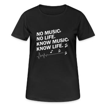 No Music No Life - Frauen T-Shirt atmungsaktiv - Schwarz - Vorne - AI Model Female 172 light (172cm)
