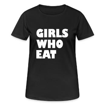 Girls who eat - Frauen T-Shirt atmungsaktiv - Schwarz - Vorne - AI Model Female 172 light (172cm)