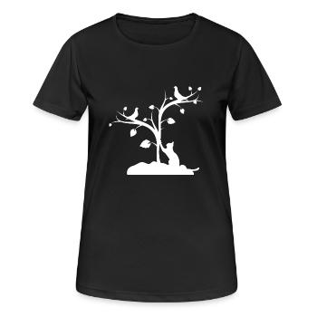 Chat - T-shirt respirant Femme - noir - Devant - AI Model Female 172 light (172cm)
