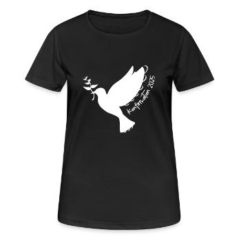 Konfirmation 2025 Konfi Kirche Taube Konfimiert - Frauen T-Shirt atmungsaktiv - Schwarz - Vorne - AI Model Female 172 light (172cm)
