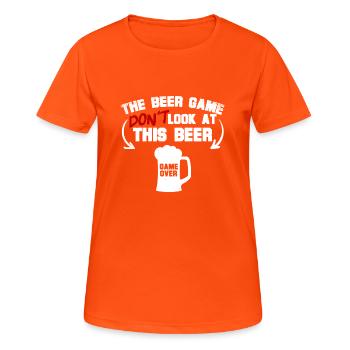 The Beer Game - Women's Breathable T-Shirt - neon orange - Front - AI Model Female 172 dark (172cm)