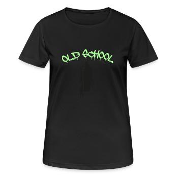 Aérosol Bombe Old School - T-shirt respirant Femme - noir - Devant - AI Model Female 172 light (172cm)