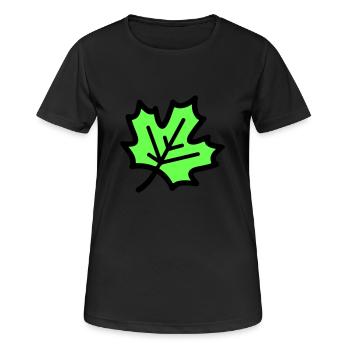 Maple Leaf Leaf Autumn Icon - Women's Breathable T-Shirt - black - Front - AI Model Female 172 light (172cm)