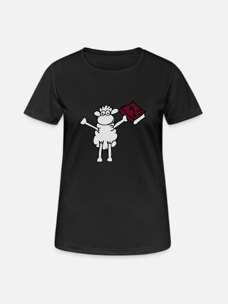 Bibel-Schaf - Frauen T-Shirt atmungsaktiv - Schwarz