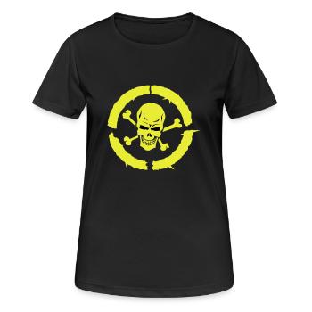 skull skull bone circle - Women's Breathable T-Shirt - black - Front - AI Model Female 172 light (172cm)