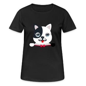 Chat élégant et festif avec un papillon festif rouge - T-shirt respirant Femme - noir - Devant - AI Model Female 172 light (172cm)