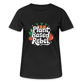 Végétarien Végétalien Végétarien Végétarien - T-shirt respirant Femme - noir - Devant - AI Model Female 172 light (172cm)