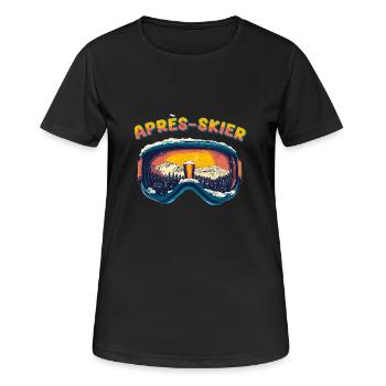 Après-Skier - Frauen T-Shirt atmungsaktiv - Schwarz - Vorne - AI Model Female 172 light (172cm)