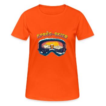 Après-Skier - Frauen T-Shirt atmungsaktiv - Neonorange - Vorne - AI Model Female 172 dark (172cm)