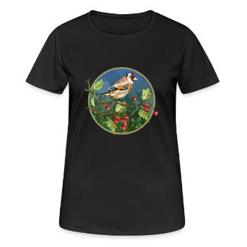 Bunter Vogel - Frauen T-Shirt atmungsaktiv - Schwarz - Vorne - AI Model Female 172 light (172cm)