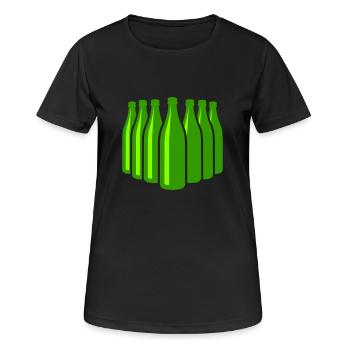 Bier Bowling - Frauen T-Shirt atmungsaktiv - Schwarz - Vorne - AI Model Female 172 light (172cm)