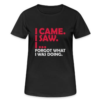 Je suis venu, j’ai vu, j’ai oublié - T-shirt respirant Femme - noir - Devant - AI Model Female 172 light (172cm)