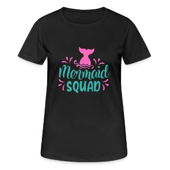 Mermaid squad - Frauen T-Shirt atmungsaktiv - Schwarz - Vorne - AI Model Female 172 light (172cm)