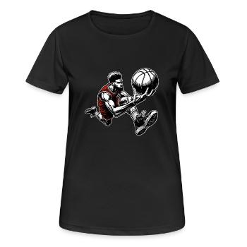 Basketball Basketballer - Frauen T-Shirt atmungsaktiv - Schwarz - Vorne - AI Model Female 172 light (172cm)