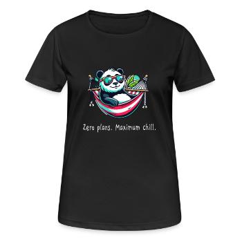 Forfaits Panda Zero - T-shirt respirant Femme - noir - Devant - AI Model Female 172 light (172cm)