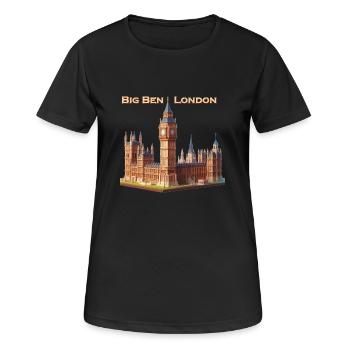 Big Ben Londres - T-shirt respirant Femme - noir - Devant - AI Model Female 172 light (172cm)