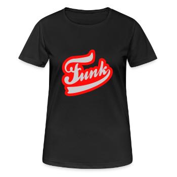 Funk - Frauen T-Shirt atmungsaktiv - Schwarz - Vorne - AI Model Female 172 light (172cm)
