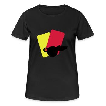 shiri equipment / referee stuff (2c) - Frauen T-Shirt atmungsaktiv - Schwarz - Vorne - AI Model Female 172 light (172cm)